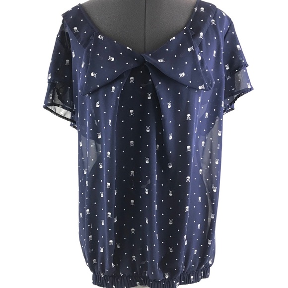 torrid Tops - Torrid Sheer Skull-Print Blouse